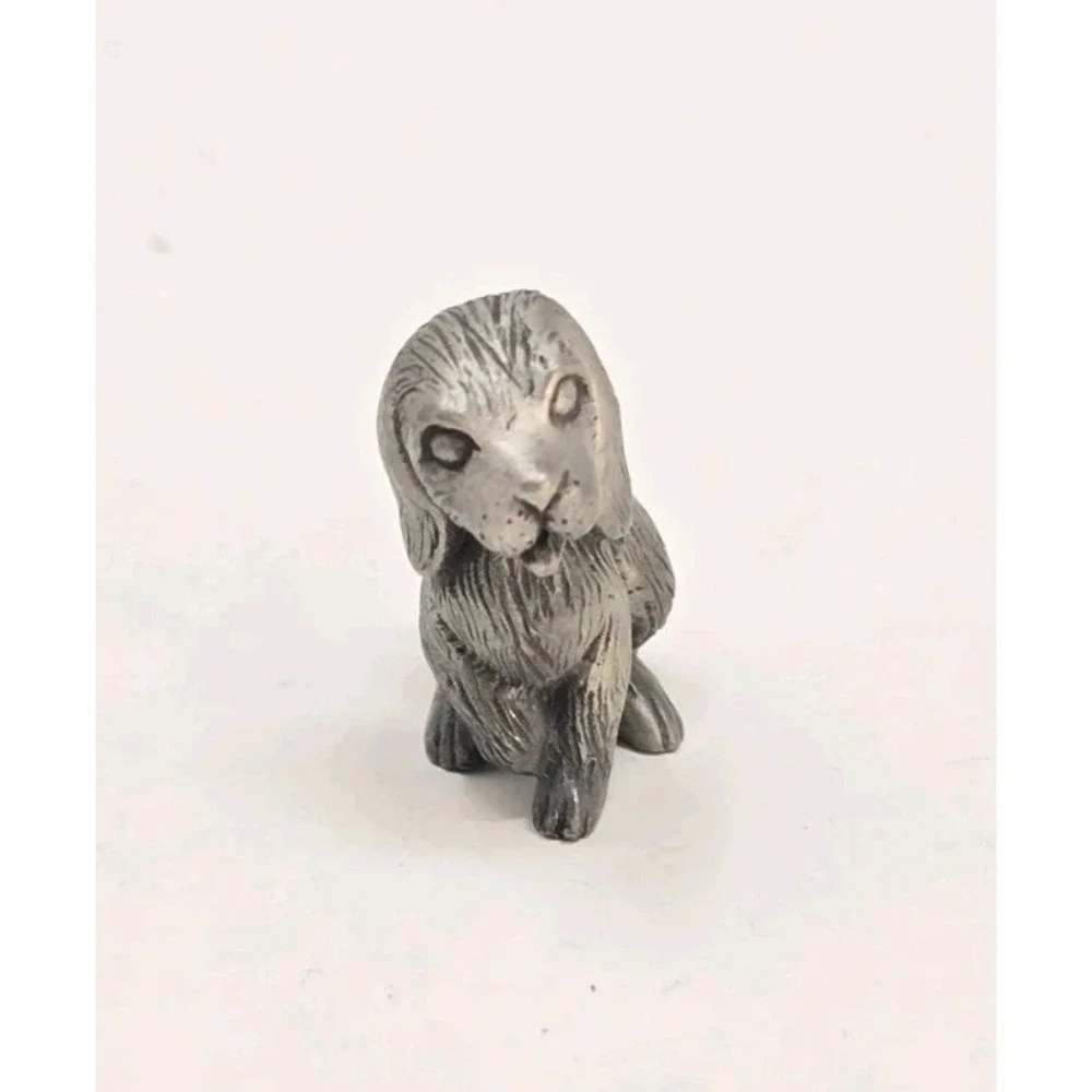 Vintage WWA pewter dog puppy figurine animal collectible miniature